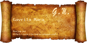 Gavrila Mara névjegykártya